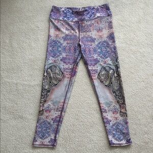 Evolution and Creation Women's Elephant Print Leggings - Purple and Pink